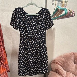 Trixxi Black and White Flutter Sleeve Sheath Dress